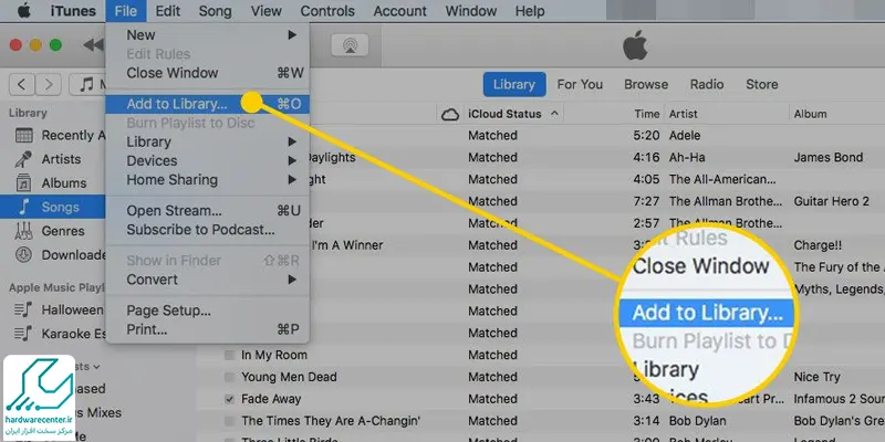 نحوه افزودن موزیک به لیست آهنگ ‌ها در iTunes